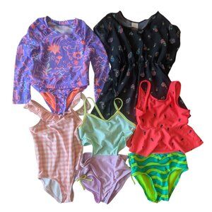 Girls 5T Swim Lot – 4-Piece Bundle – Cat & Jack and Carter's plus bonus cover up